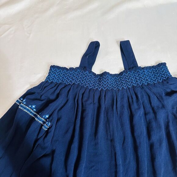 Neiman Marcus Embroidery Floral Peasant Cottagecore Boho Blue SZ M Long Sleeve - Picture 8 of 10